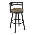 thumbnail image 1 of Amisco Vector 25.5" Distressed Wood Swivel Counter Stool in Beige/Dark Brown, 1 of 3