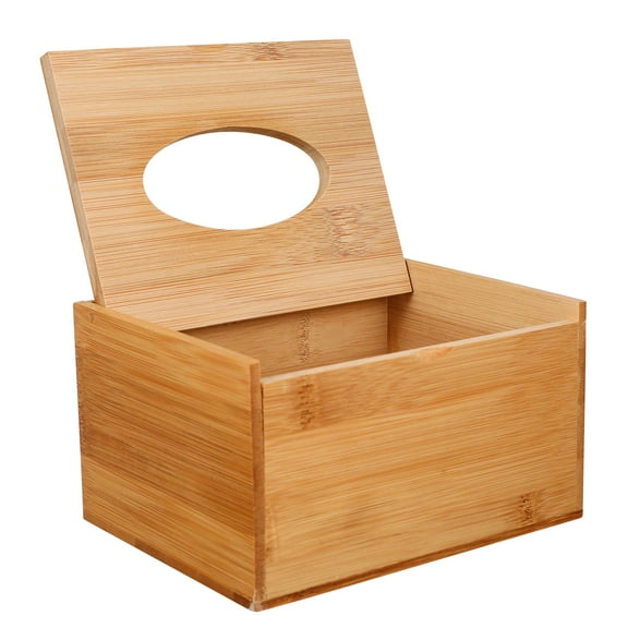 unbranded Rattan Napkin Holder Bins Wooden Tissue Box Office Decor Tissue Box 16X12X8.8CM