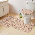 thumbnail image 4 of Summer Peony Plants Bathroom Rugs Set Country Orange Flowers Non Slip Absorbent Soft Bath Mats 3 Piece Set with Bathroom Rug, U-Shaped Floor Mat, Toilet Seat Cover Large Size, 4 of 9