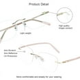 thumbnail image 2 of VisionGlobal Metal Readers for men/women Blue Light Blocking,Hand-set Diamond Fashion Square Glasses (Pink Clear, +1.50 Magnification), 2 of 5