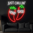 thumbnail image 4 of Craftnamesign Just Chillin' Neon Sign, Chilli Wall Art, Chilli Wall Decor, 4 of 5