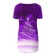 thumbnail image 5 of Fiudx Ofertas Flash Artículos En Oferta Top de Manga Corta con Cuello En V Raglán con Parte Delantera Corta y Espalda Larga con Estampado Navideño Informal a La Moda para Mujer, 5 of 5