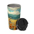 thumbnail image 2 of Lsque Field Style Bicycle Young Sunflower Pattern Travel Coffee Mug 16oz: Insulated Coffee Cup with Leakproof Lid, Coffee Tumbler, Reusable Coffee Cups with Seal Lid, 2 of 8