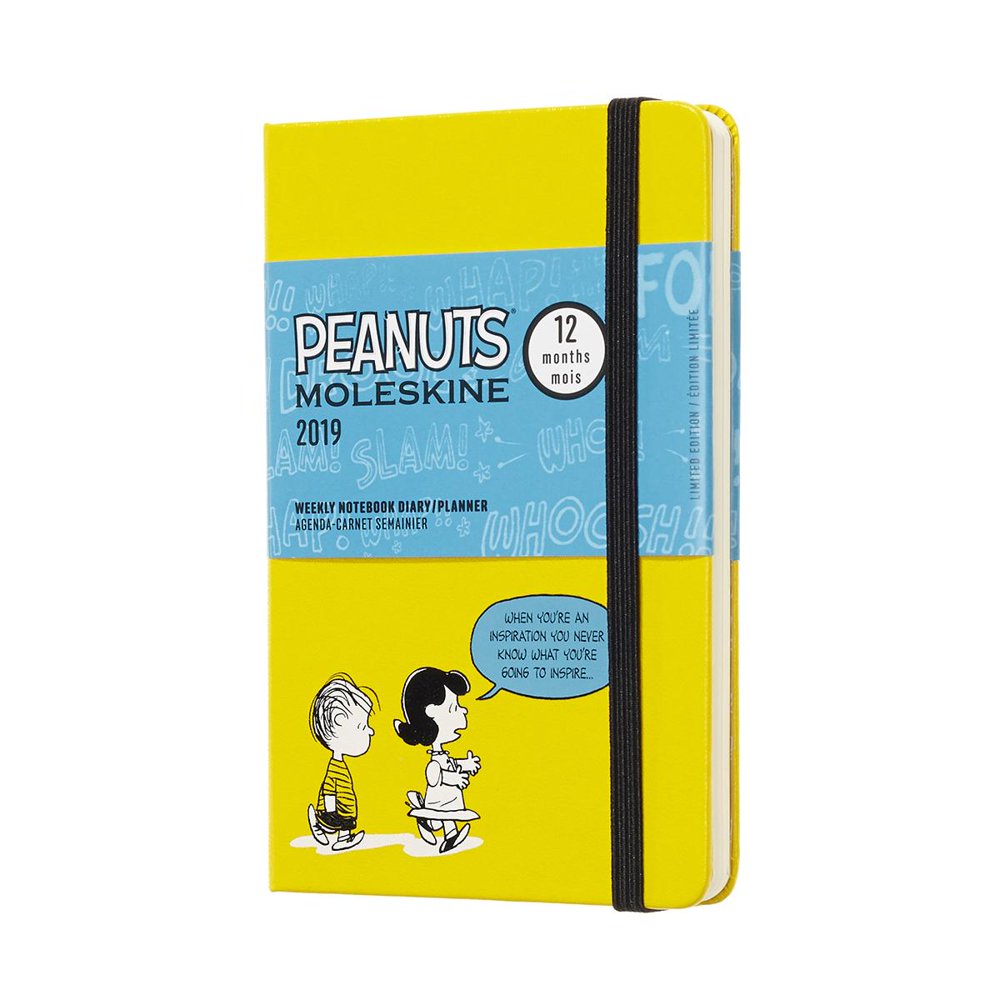 Moleskine 2019 12m Limited Edition Peanuts Weekly Notebook, Pocket, Weekly Notebook, Yellow