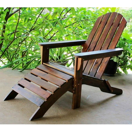 Adirondack Patio Chair with Foot Rest - Walmart.com