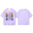 thumbnail image 4 of Back To School Shirt Kids Letter Print Short Sleeve Casual Round Neck Blouse Tops Clothes for Children 4-5 Years, 4 of 4