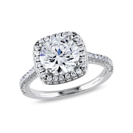 5 Carat T.G.W. Cubic Zirconia Sterling Silver Halo Engagement (Best Cz Engagement Rings)