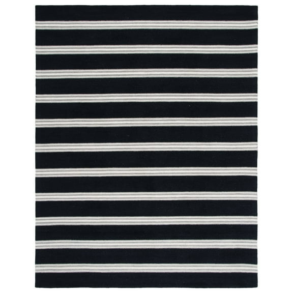 SAFAVIEH Metro Darion Striped Area Rug, Black/Ivory, 6' x 9'