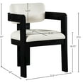 thumbnail image 3 of Meridian Furniture Sacha Cream Linen Textured Fabric Dining Chair (Set of 2), 3 of 9