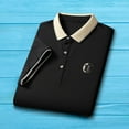 thumbnail image 4 of Camiseta de rugby de manga corta para hombre, cómoda, absorbente del sudor, suave Color Negro M, 4 of 9