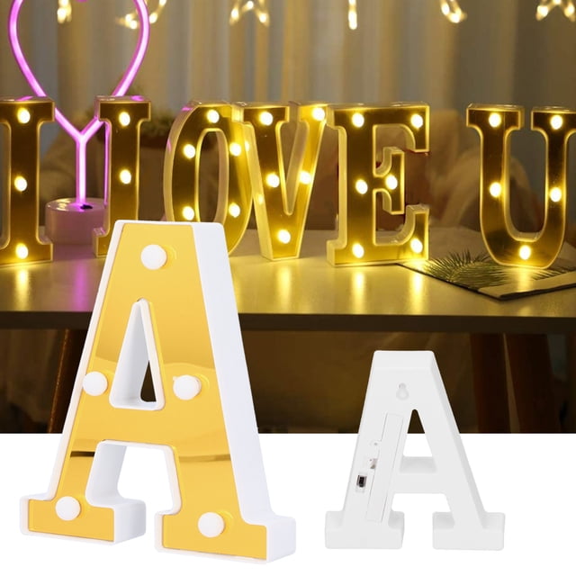 Luz del alfabeto lámpara de letrero Iluminación interior Plástico Llamativo Blanco cálido para accesorios de iluminación para bodas ANGGREK Otros