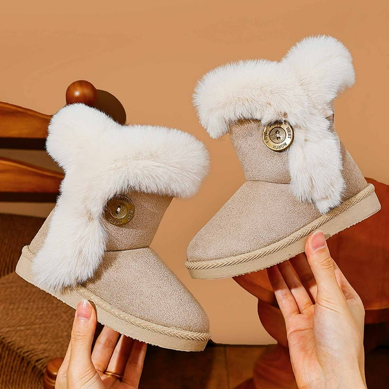 Scarpe Invernali Per Bambine - Stile Vestito Con Fodera In Pelliccia, Taglia UK 8 (EU 23)