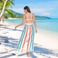 thumbnail image 7 of FORMRS Womens Long Sarong Beach Wrap Semi-Sheer Bikini Skirt Bathing Swimsuit Cover Up, Simple Nautical Pattern, 7 of 7