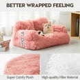 thumbnail image 6 of Mewoofun Pet Bed for Cats & Small Dogs, Washable Puppy Sleeping Bed Cat Couch Pet Sofa Bed, Soft Calming Cat Sofa Beds for Indoor Cats Anti-Slip Bottom (Pink), 6 of 8