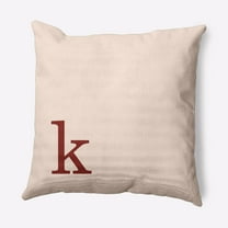 Simply Daisy 18" x 18" Modern Monogram Indoor/Outdoor Polyester Throw Pillow, Maple Red