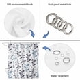 thumbnail image 3 of Grey Blue Botanical Shower Curtain Set - Extra Long 72" x 96" Washable Bathtub Curtain with 12 Hooks, Watercolor Spring Floral Summer Leaf Waterproof Fabric Shower Curtains for Bathroom/Bathtub, 3 of 6
