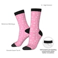 thumbnail image 4 of Rocae Snowflake pink backgrounds for Adult Socks Casual Athletic Stretchy Loose Socks for Women Men Non-Slip Middle Tube Socks, 4 of 6