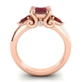 thumbnail image 4 of Diamond-Capitals 2.50 Carat Fine Round Cut Red Ruby & Garnet Gemstone Three Stone Bridal Ring for her Solid 14K Rose Gold Size 8.5, 4 of 8