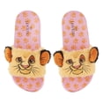 thumbnail image 2 of Disney Women's Lion King Slides, Printed Simba Slip-on Footwear Slippers Pink Gold - 7, 2 of 6