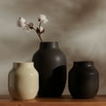 thumbnail image 3 of SAFAVIEH Raya Solid Rustic Ceramic Vase, Set of 3, Charcoal & Beige, 3 of 5