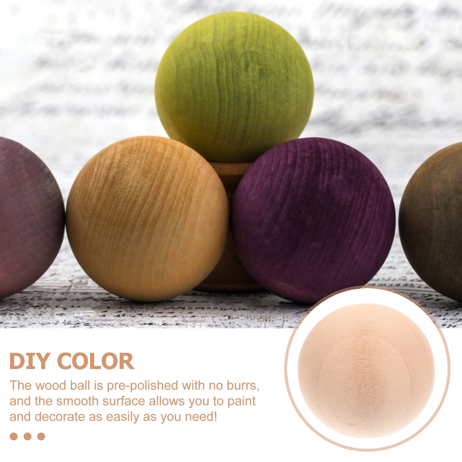 Masteelf  10 Pcs Wooden Ball Dodgeball Pickleball Dryer Balls Travel Child Khaki