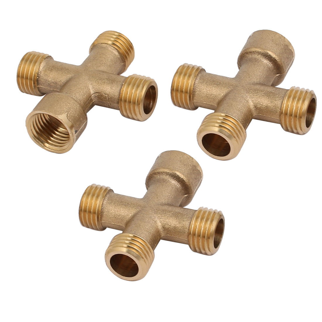 M13 Male Thread 1/4" Tube 3 Ways T Shaped Quick Connector 3pcs