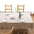 thumbnail image 2 of Tablecloth Cotton 140x220 Rectangular Washable Tablecloth Linen Table Cloth Elegant Table Linen Wipe Clean Table Cloth with Tassel for Home Kitchen, 2 of 5