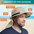 thumbnail image 6 of SUN CUBE Sun Hat for Men, Wide Brim Fishing Hat Neck Flap Cover Men Women, Hiking Safari, UV Sun Protection Summer Gardening Beach Camping UPF 50+, Tan, 6 of 8