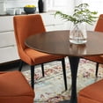 thumbnail image 5 of Contemporary Modern Urban Designer Kitchen Room Round Dining Table, Wood Metal Steel, Black Walnut Brown, 5 of 5