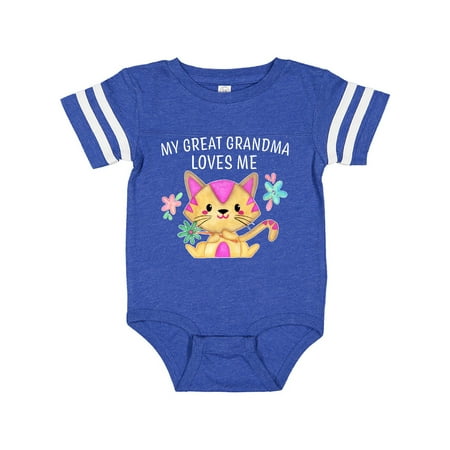 

Inktastic My Great Grandma Loves Me with Cute Kitten and Flowers Gift Baby Boy or Baby Girl Bodysuit