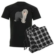CafePress - English Sheep Dog Silhouette Men's Dark Pajamas - Men's Dark Loose Fit Cotton Pajama Set