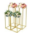 thumbnail image 5 of 4Pcs Rectangular Floor Stand Gold Metal Column Flower Stand, Wedding Party Backdrop Centerpiece Rack, 5 of 13