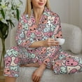 thumbnail image 6 of Lsque Cartoon Hearts Pattern Long Sleeve Pajama Set for Women - Soft 2-Piece Sleepwear and Loungewear Set with Pockets, Comfy Nightwear-X-Large, 6 of 7