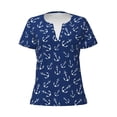 thumbnail image 3 of Naloa Nautical Anchors Print T-Shirts Short Sleeve V Neck Tees for Women Fashion Tops Trendy Lightweight Soft Casual Summer Outfits Clothes, 3 of 5