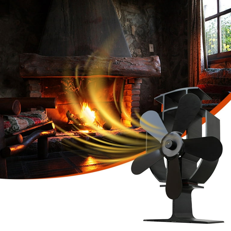 Wood Stove Fan, 5-Blade Fireplace Fan for Wood Burning Stove, Heat Powered  fan