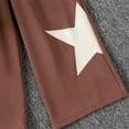 thumbnail image 7 of Sweat Suits for Girls Girls Fall Winter 2 Piece Outfit Hooded Long Sleeve Star Print Top and Pants Soft Casual Coordinated Playwear Fashion Attire Kids Sweatsuit Brown 2 Years-3 Years, 7 of 7
