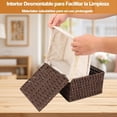 thumbnail image 4 of Juego de Cestas de Almacenaje, 3 Piezas Canastas Organizadoras con tapa, Cestas de tejidas a mano para almacenamiento para Diseño Decorativo para Hogar, Dormitorio y Baño(Beige), 4 of 4