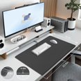 thumbnail image 2 of PU Leather Desk Pad Mat  Desk Protector with Lip&amp;Edge Protection  Mouse Keyboard Gaming Writing Table Laptop Pad for Office and Home, 2 of 8