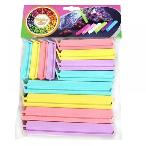 12Pcs Plastic Sealing Clips for Food and Snack Bags,3 Size Fresh-Keeping Clamp Sealer, Assorted Sizes and Colors