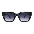 thumbnail image 1 of Womens Thick Horn Rim Luxury Fashion Rectangular Sunglasses Green Tortoise Smoke, 1 of 4