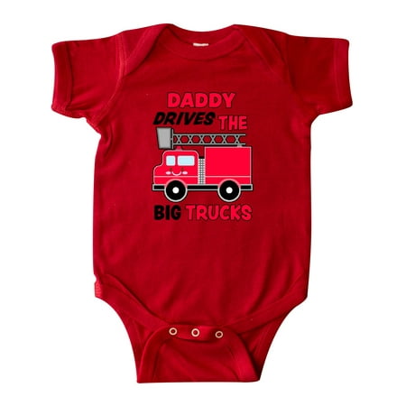 

Inktastic Daddy Drives The Big Trucks with Fire Truck Gift Baby Boy or Baby Girl Bodysuit