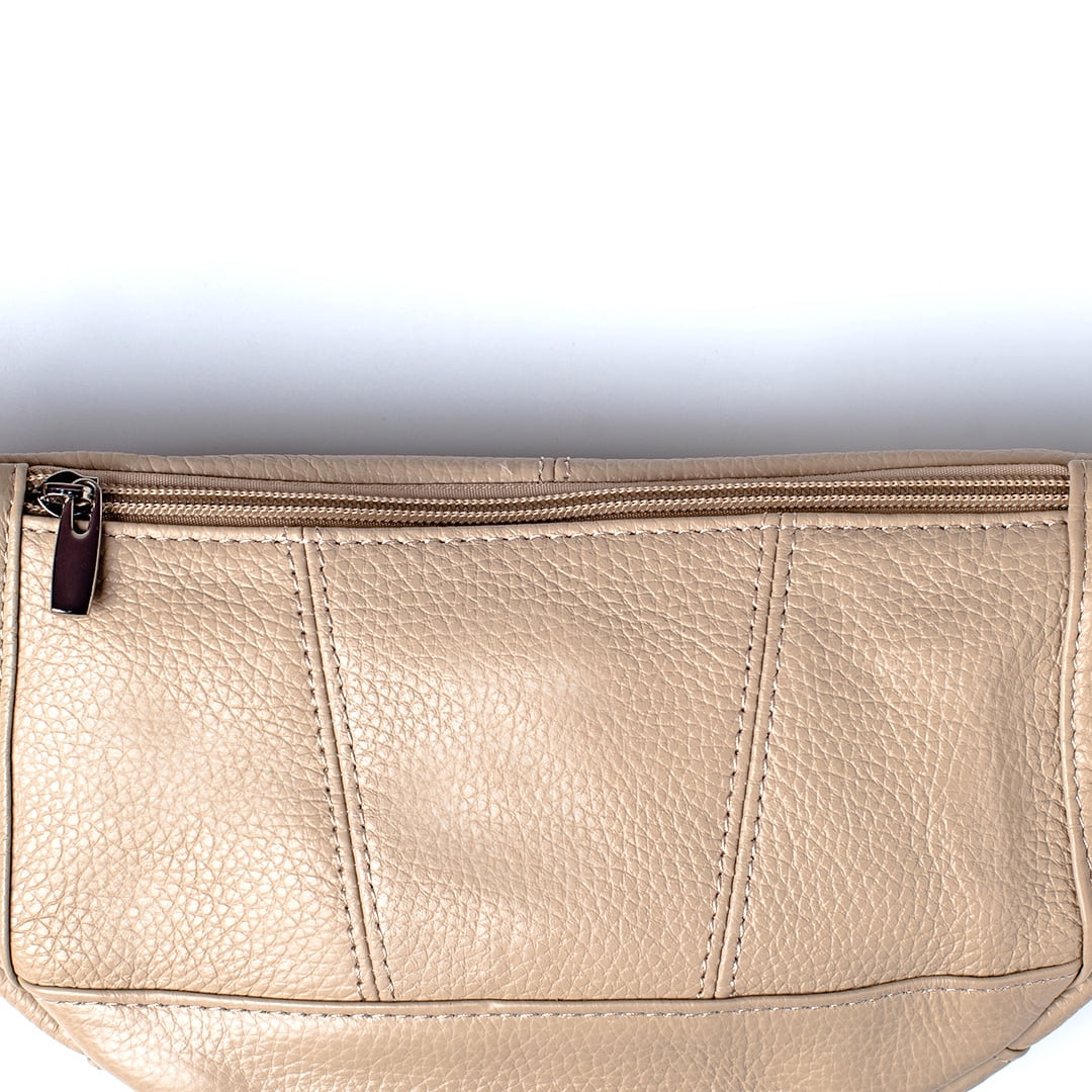 Fanny Pack Leather Waist Bag Hip Belt Zipper Pouch Pocket Travel Sport for Men