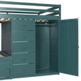 thumbnail image 6 of Harper & Bright Designs Full over Full Bunk Bed with Storage Wardrobe and Drawers, Full Size Wood Space-Saving Bunk Bed with Guardrail for Apartment, Bedroom, Green, 6 of 20