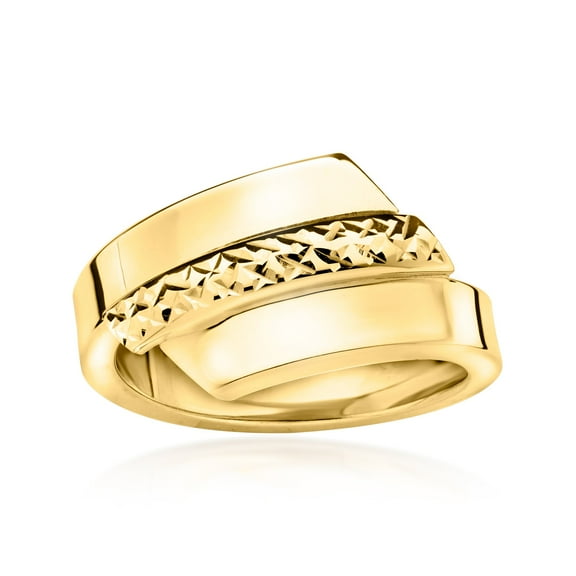 Ross-Simons Italian 14kt Yellow Gold Diamond-Cut and Polished Ring, Women's, Adult
