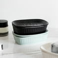 thumbnail image 5 of Ceramic Soap Dish, Kvago Self-draining Soap Holder, Double Layer Bar Soap Holder, Detachable Soap Dish Tray Draining Soap Dishes for Bathroom Shower Kitchen (5.31 x 3.66 x 1.49 in, Black), 5 of 7