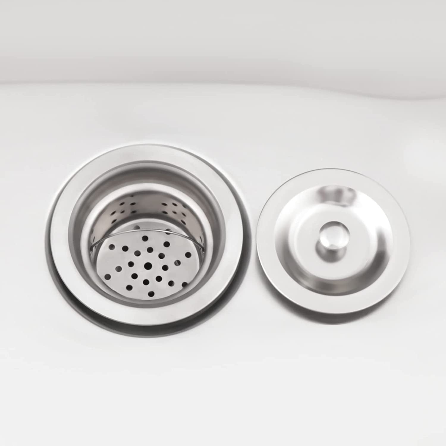 Miumaeov Commercial Stainless Steel Kitchen Utility Sink w Backsplash 2 Compartments