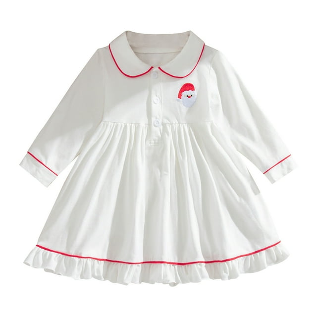 Aocisk Robe d'Automne pour Filles avec Demi-Cardigan et Col Cranté pour les Fêtes Élégantes Tenue Décontractée Quotidienne Blanche 3-4 Ans