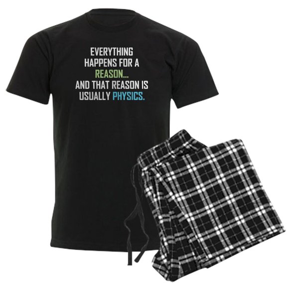 CafePress - Everything Happens For A Reaso Men's Dark Pajamas - Men's Dark Loose Fit Cotton Pajama Set