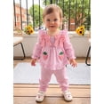 thumbnail image 6 of Loicainy Baby Toddler Girl Fall Outfit 3 6 9 12 18 24 Months 2T 3T Puff Long Sleeve Square Neck Plaid Tops Pants Clothes Set, 6 of 9