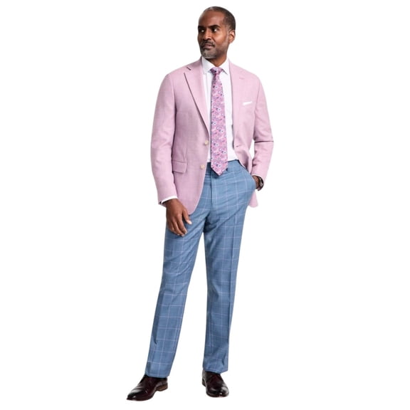 Tallia Mens Slim fit Sport Coat Blazer 40 L Purple Solid Stretch Linen Wool